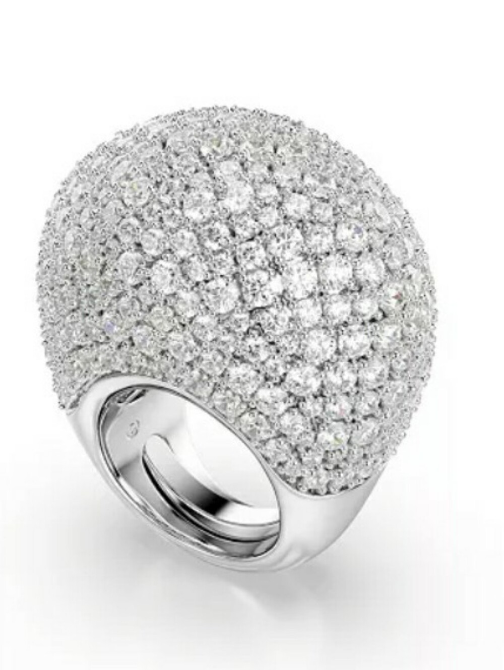 Sawaski Sublima White Cocktail RHODIUM SILVER RING